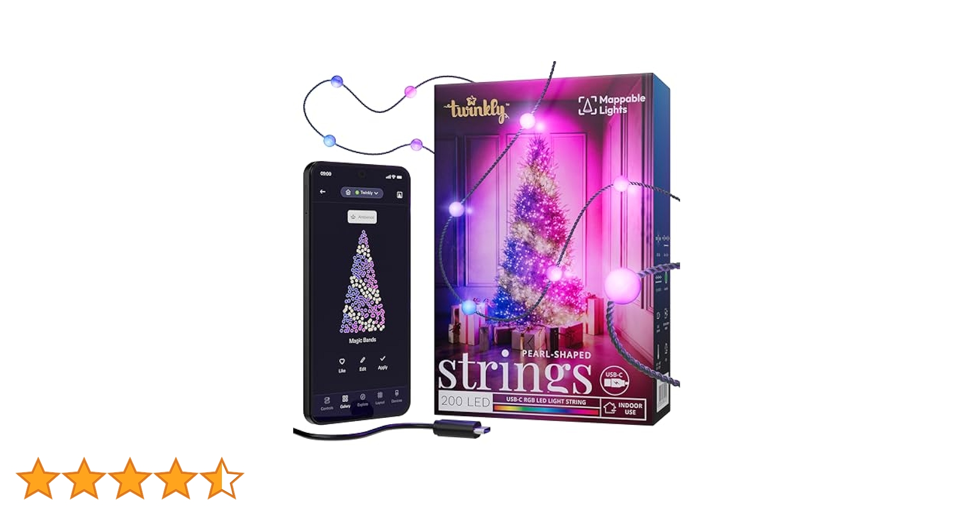 Twinkly Candies Hearts 100LED ハート型スマート装飾 Amazon.co.jp: Twinkly Candies Hearts 100LED ハート型スマート